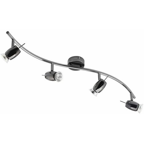Litecraft Frank Spotlight Bar Adjustable Indoor Ceiling 4 Light - Black Nickel
