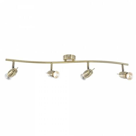 Litecraft Frank Spotlight Bar Ceiling 4 Light With LED Bulbs - Antique Brass