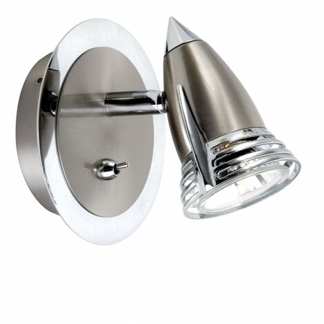 Litecraft Gemini Spotlight Wall or Ceiling Adjustable Fitting - Satin Nickel
