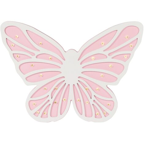 Litecraft Glow Butterfly Table Lamp LED Children's Lighting - Pink, White