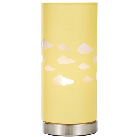 Litecraft Glow Cloud Table Lamp With Ochre Cylinder Shade - Satin Chrome