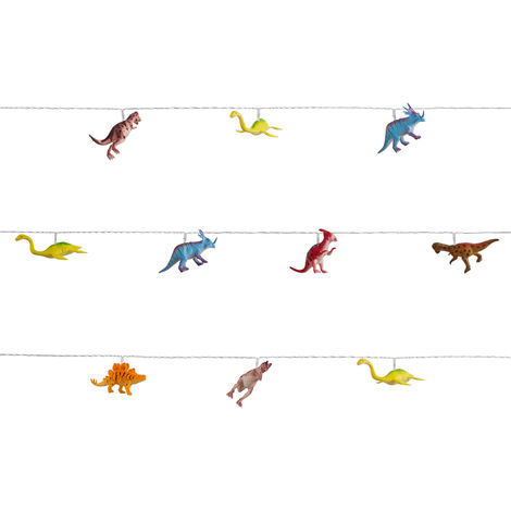 Litecraft Glow Dinosaurs String Lights Integrated LED Fittings - Multi Coloured