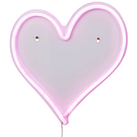 Litecraft Glow Heart Neon Wall Light Children's Lighting - Pink