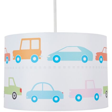 Litecraft Glow Light Shade 30 cm Easy Fit Cartoon Car Lampshade - Multi Coloured