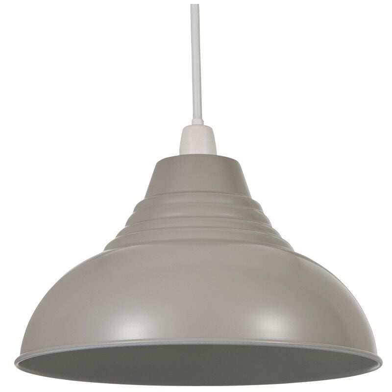 Litecraft - Glow Light Shade 30.5 cm Easy Fit Metal Dome Lampshade - Grey