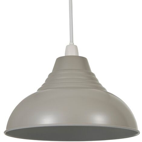 Litecraft Glow Light Shade 30.5 cm Easy Fit Metal Dome Lampshade - Grey