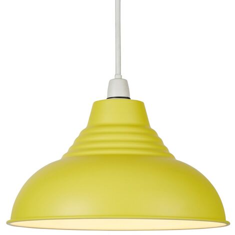Litecraft Glow Light Shade 30.5 cm Easy Fit Metal Dome Lampshade - Yellow