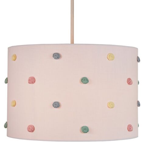 Litecraft Glow Light Shade 30cm Easy Fit Pom Pom Lampshade - White