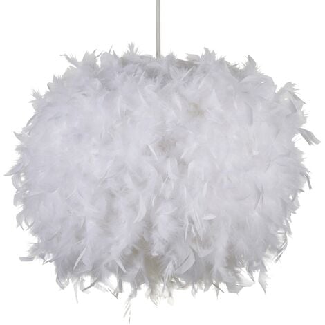 Litecraft Glow Light Shade 50cm Easy Fit Feather Ball Lampshade - White