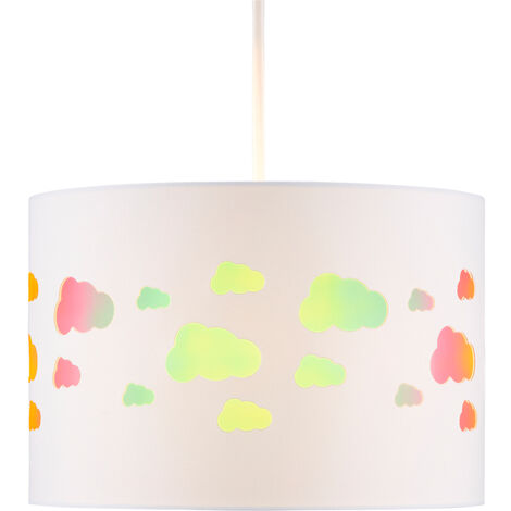 Litecraft Glow Light Shade Iridescent Clouds Easy Fit Ceiling Lampshade - White