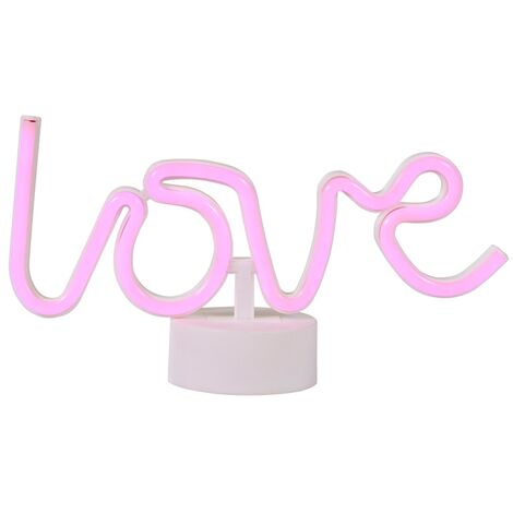 Litecraft Glow Love Neon Table Lamp Children's Lighting - Pink