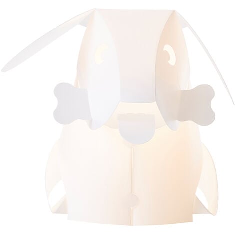 Litecraft Glow Table Lamp Dog Origami Style Child's Bedside LED Light - White