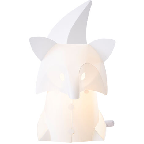 Litecraft Glow Table Lamp Fox Origami Style Child's Bedside LED Light - White