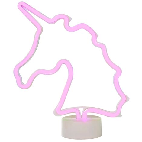 Litecraft Glow Unicorn Neon Table Lamp Children's Lighting - Pink