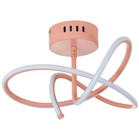 Litecraft Glow Whirly Ceiling Light LED Semi Flush Mount - Pink
