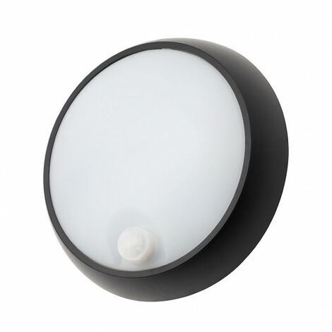 Litecraft Grato Wall Light LED Outdoor Bulkhead With PIR Motion Sensor - Black