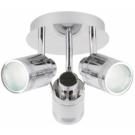 Litecraft Hugo Spotlight Plate Bathroom IP44 Rated Fitting - Polished Chrome