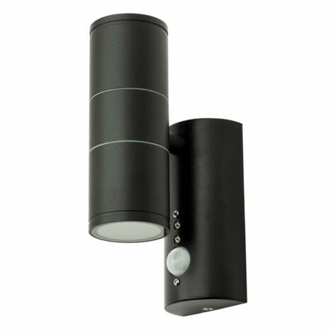 Litecraft Irela Wall Light Outdoor Up Down Fitting With Motion Sensor - Black