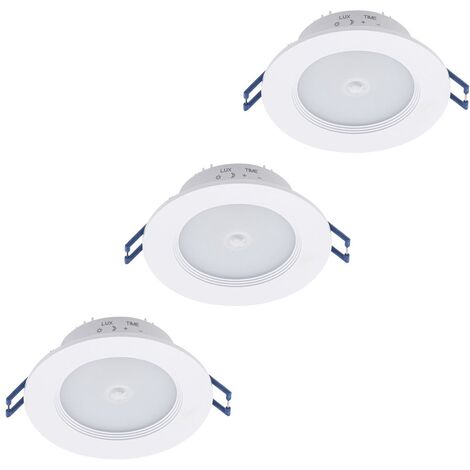 Litecraft Jeune Recessed Downlight Spotlight With PIR Sensor in White - 3 Pack