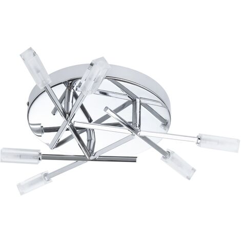 Litecraft Kalina Ceiling Light Semi Flush Mount With Frosted Shades - Chrome