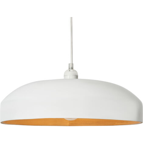 Litecraft Kane Light Shade 36.5cm Bamboo Diner Easyfit Ceiling Lampshade - White