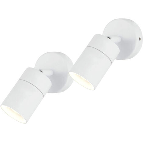 Litecraft Kenn Spotlight Outdoor Wall Ceiling Adjustable Fitting White - 2 Pack