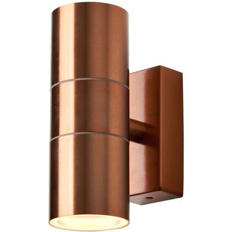Litecraft Kenn Wall Light Outdoor Up & Down IP65 Rated Fitting - Copper