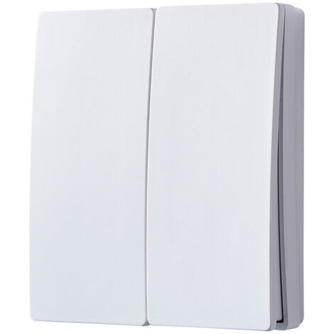 Litecraft Kinetic Push Switch 2 Gang IP65 Rated Electrical Fitting - Matte White