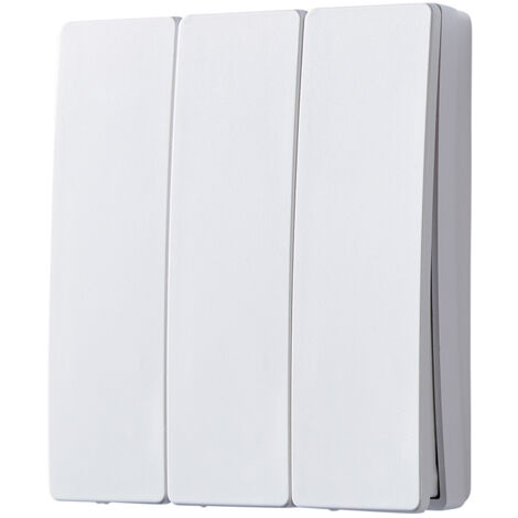 Litecraft Kinetic Push Switch 3 Gang IP65 Rated Electrical Fitting - Matte White