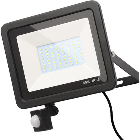 Litecraft Langton Floodlight Outdoor 50W LED With PIR Motion Sensor - Black