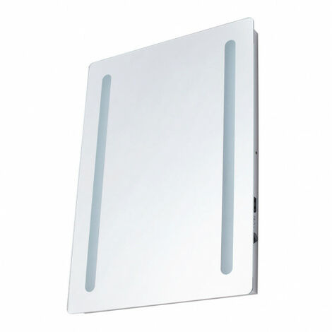 Litecraft Leith Mirror Wall Light Bathroom LED With Shaver Socket - Chrome