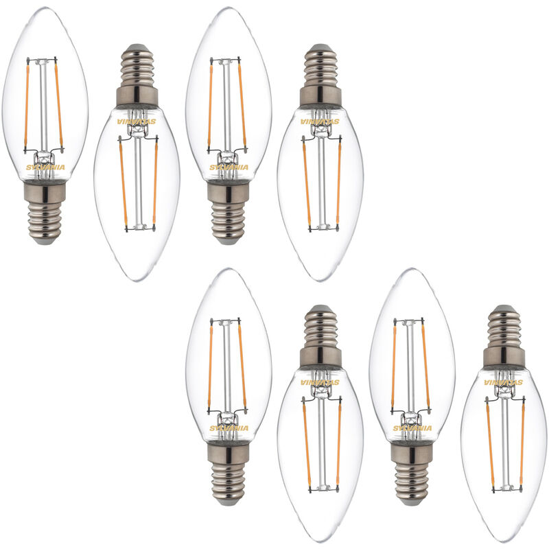 Light Bulb 2.5W E14 Small Edison Screw Candle Warm White led - 8 Pack - Litecraft