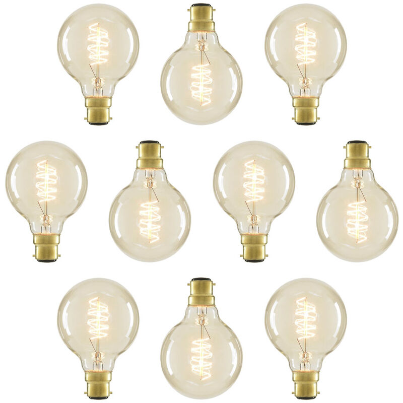 Litecraft - Light Bulb 40W Dimmable Filament B22 Bayonet Cap In Clear - 10 Pack