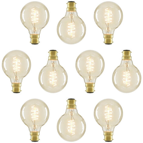 Litecraft Light Bulb 40W Dimmable Filament B22 Bayonet Cap In Clear - 10 Pack