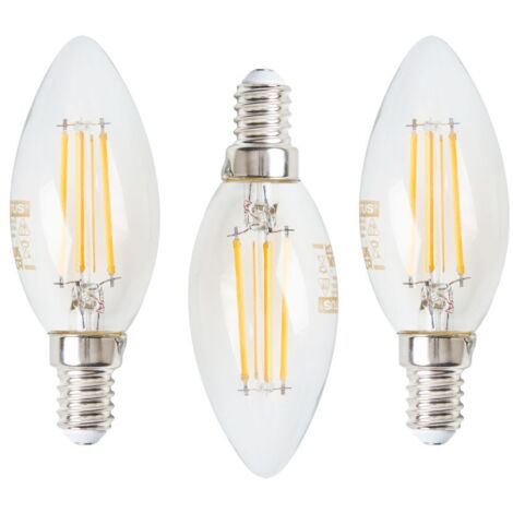 Litecraft Light Bulb 4.5W E14 Small Edison Screw Warm White LED in Clear - 3 Pack