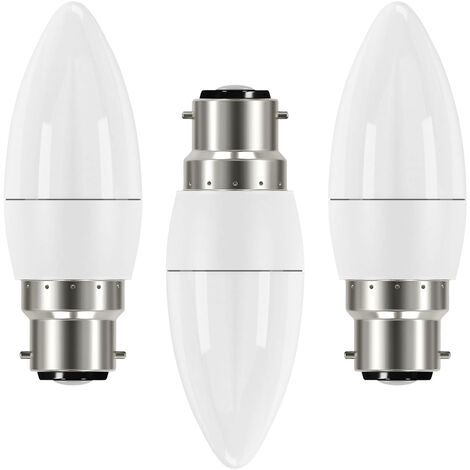 Litecraft Light Bulb 4.9 Watt B22 Bayonet Cap Candle Daylight White LED - 3 Pack