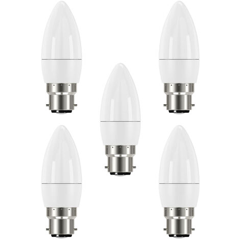 Litecraft Light Bulb 4.9 Watt B22 Bayonet Cap Candle Daylight White LED - 5 Pack