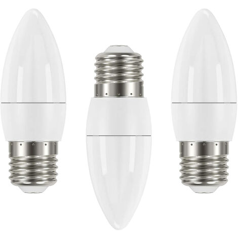 Litecraft Light Bulb 4.9 Watt E27 Edison Screw Candle Cool White LED - 3 Pack
