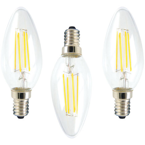 Litecraft Light Bulb 5.5 Watt E14 Small Edison Screw Candle Daylight LED in Clear - 3 Pack