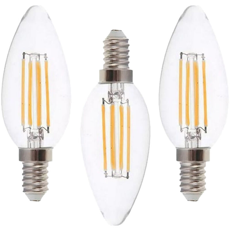 Light Bulb 6W E14 Small Edison Screw Daylight led In Clear - 3 Pack - Litecraft