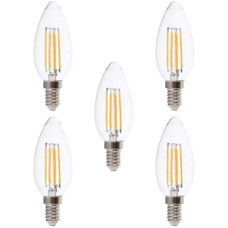 Light Bulb 6W E14 Small Edison Screw Daylight led In Clear - 5 Pack - Litecraft