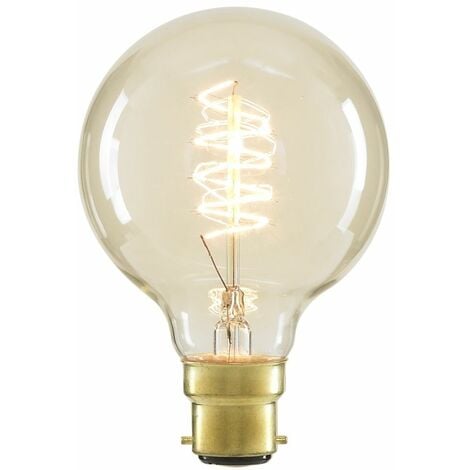 Litecraft Light Bulb B22 Bayonet Cap 40 Watt Filament Globe Lamp - Clear Tint