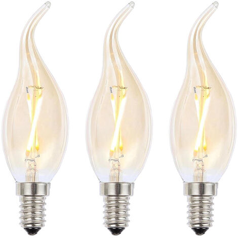 Litecraft Light Bulb E14 Small Edison Screw 2W LED Gold Tint Candle- 3 Pack