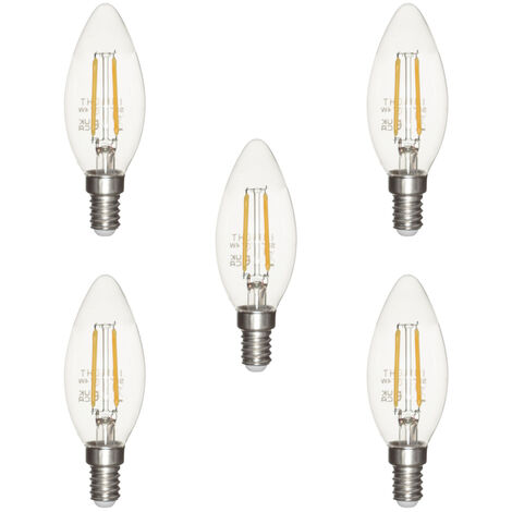 Litecraft Light Bulb E14 Small Edison Screw 4 Watt Candle Warm White LED - 5 Pack