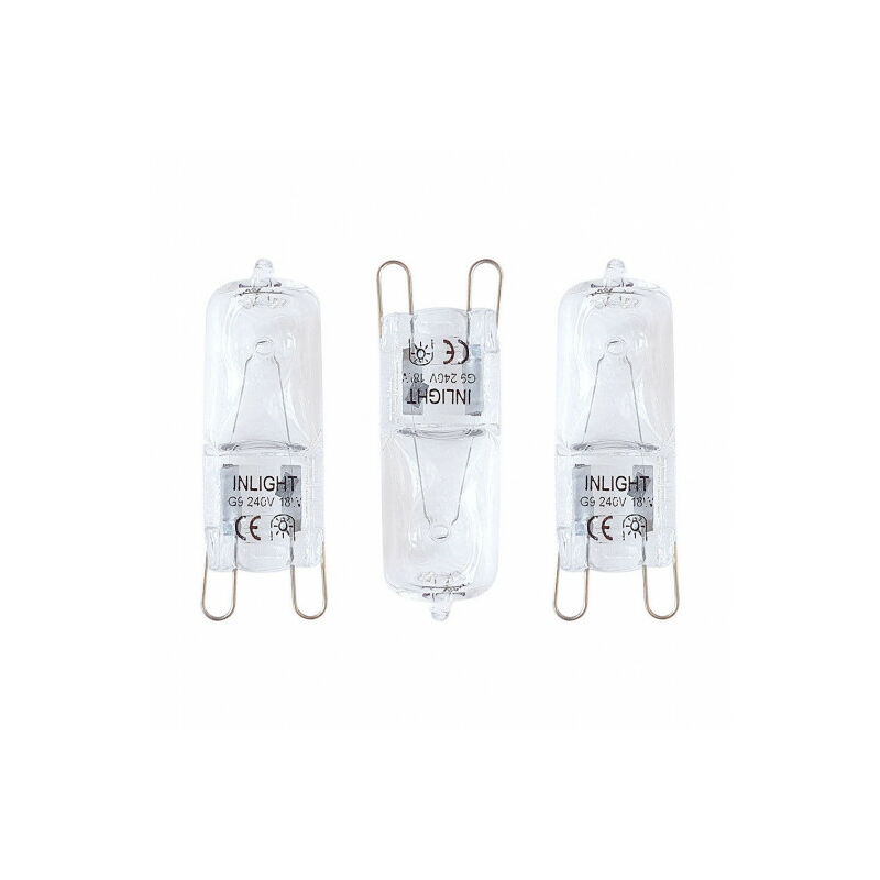 Litecraft - Light Bulb G9 Capsule 18W Halogen Fitting in Clear - 3 Pack