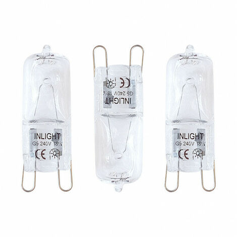 Litecraft Light Bulb G9 Capsule 18W Halogen Fitting in Clear - 3 Pack