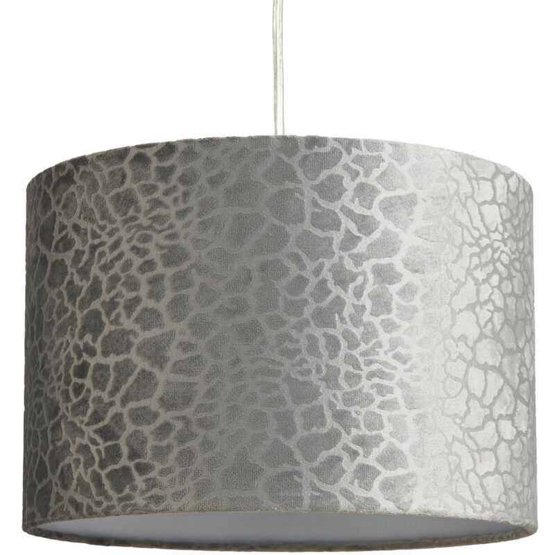 Light Shade 30 cm Giraffe Flock Easy Fit Ceiling Lampshade - Grey - Litecraft