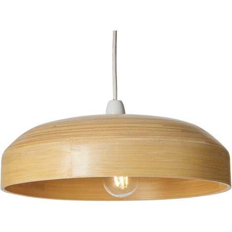 Litecraft Light Shade 36.6 cm Bamboo Dome Easy Fit Ceiling Lampshade - Natural