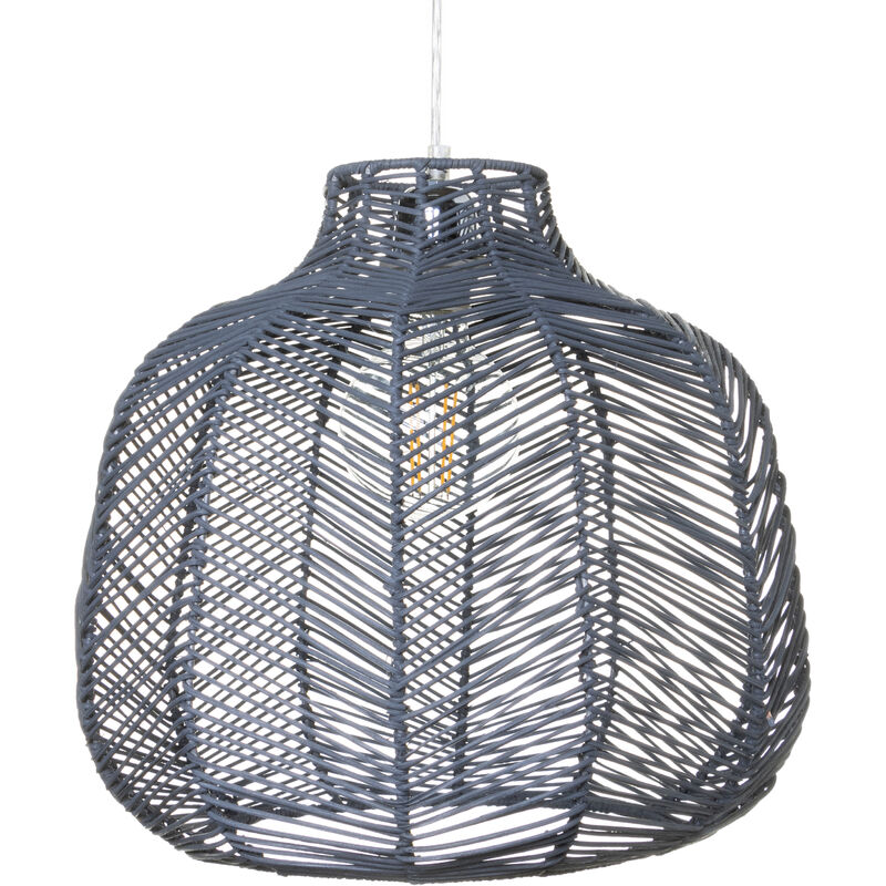 Light Shade Rattan Easy Fit Ceiling Lampshade - Grey - Litecraft