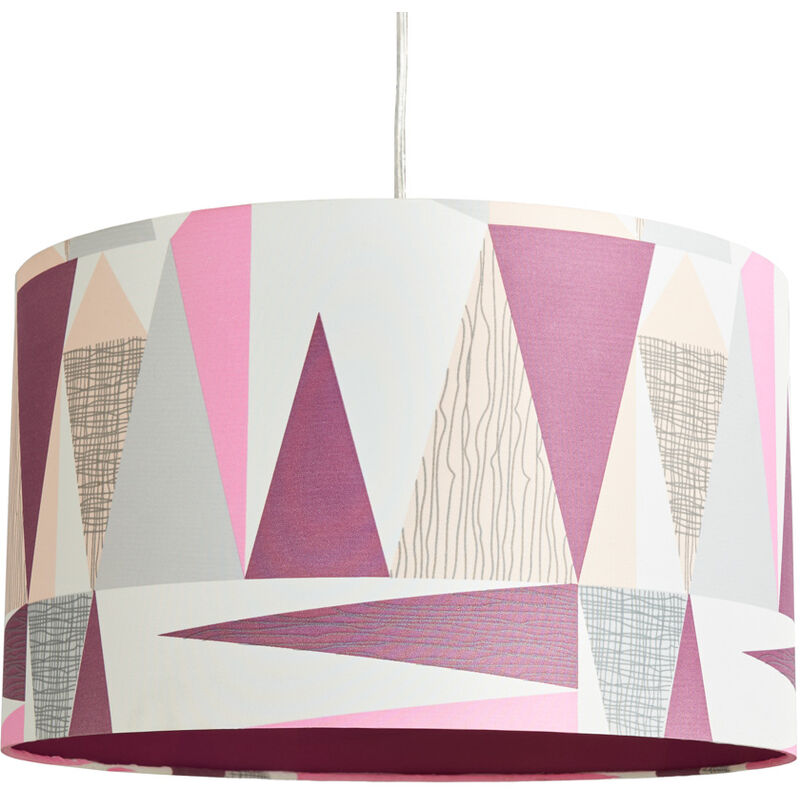 Light Shade Scandi 40cm Geometric Easy Fit Lampshade - Multi Coloured - Litecraft